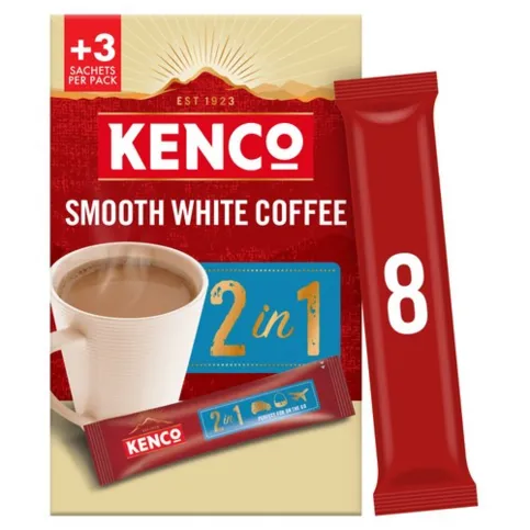 Kenco 2 in 1 Smooth White Coffee 8 Sachets 99.2g 8each