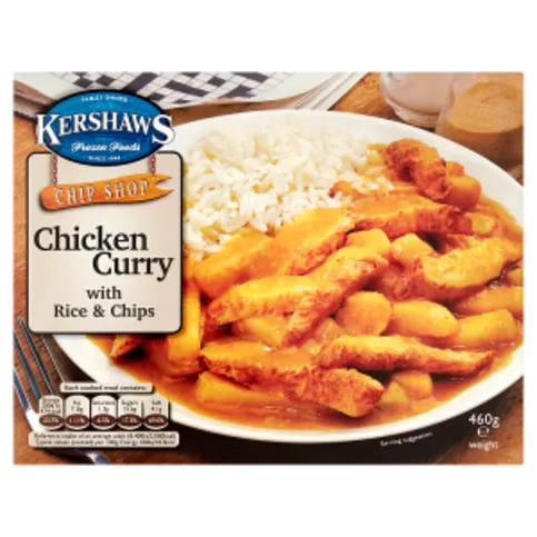 Kershaws Chip Shop Chicken Curry with Rice & Chips 460g