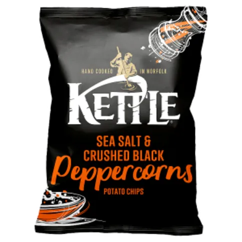 Kettle Sea Salt and Cruished Black Peppercorns Potato Chips 130g