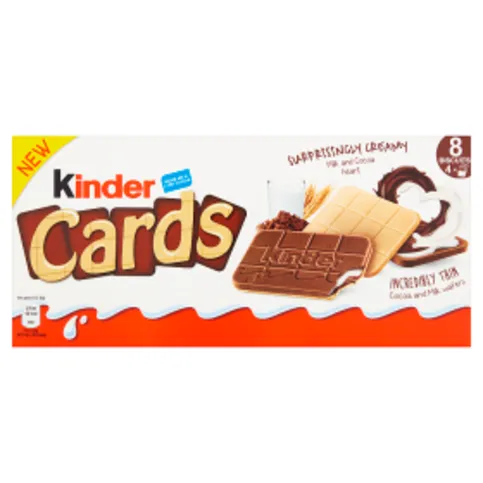 Kinder Cards Incredibly Thin Cocoa and Milk Wafers 8 x 12.8g (102.4g)