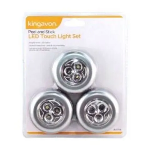 Kingavon Peel & Stick LED Touch Light Set 