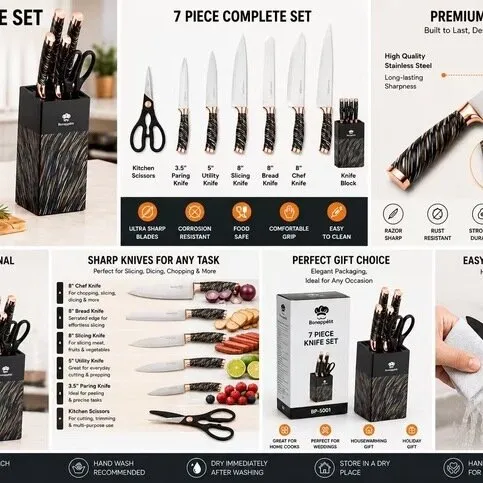 Knife set 7pc Bp 5001