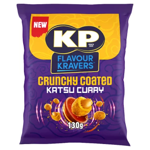 KP Flavour Kravers Crunchy Coated Katsu Curry Flavour Peanuts 130g