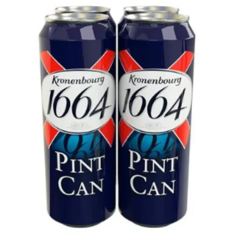 Kronenbourg 1664 Lager Beer 4 x 568ml Cans