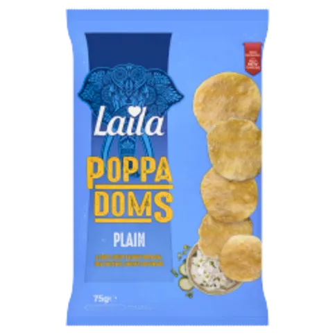 LAILA PLAIN MINI POPPADOMS 75G