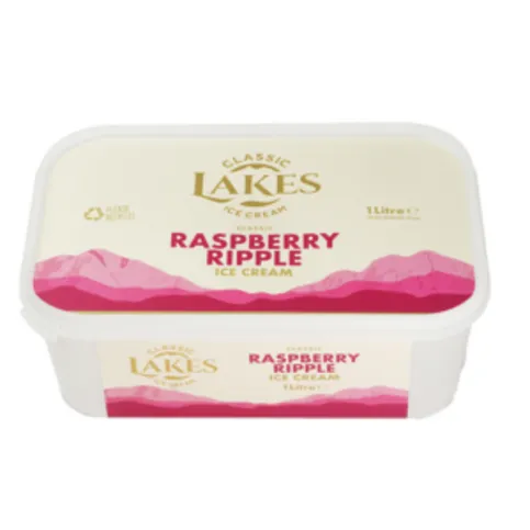 Lakes Raspberry Ripple Ice Cream 1L