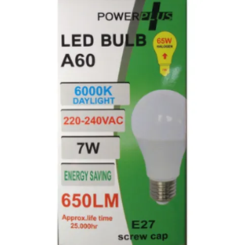 Power Plus Led Bulb A55 6000k E27 650lm 7w