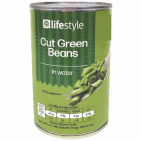 Lifestyle Cut Green Beans In Water 400g