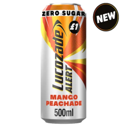 Lucozade Alert Anthony Joshua Edition Zero Sugar Mango Peachade 500ml