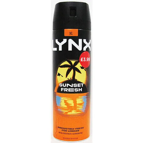 LYNX BODY SPRAY SUNSET PM£3.99 200ML