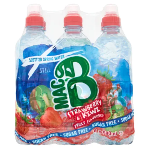 Mac B Sugar Free Still Strawberry & Kiwi Fruit Flavoured Scottish Spring Water 6 x 500ml