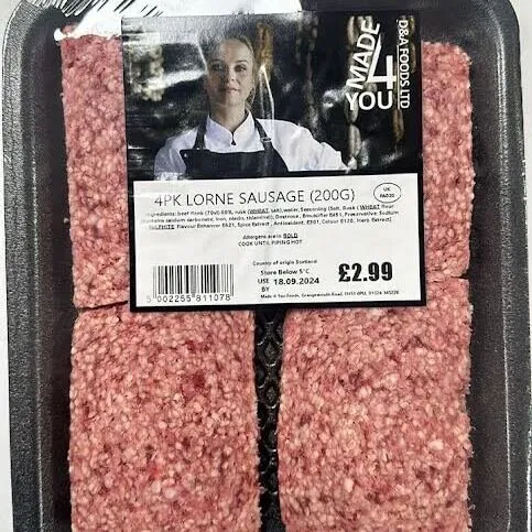 Made4u 4 Pack Lorne Sausage