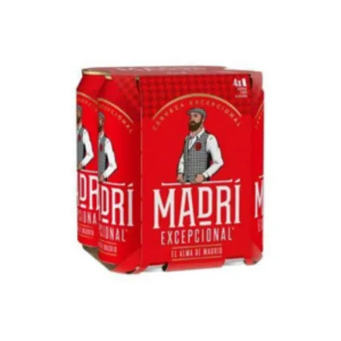 Madri Excepcional Premium Lager Beer Can 4 x 440ml