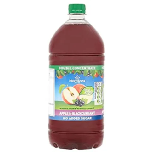 Morrisons Apple & Blackcurrant No Added Sugar Squash Double Concentrate 1.5L