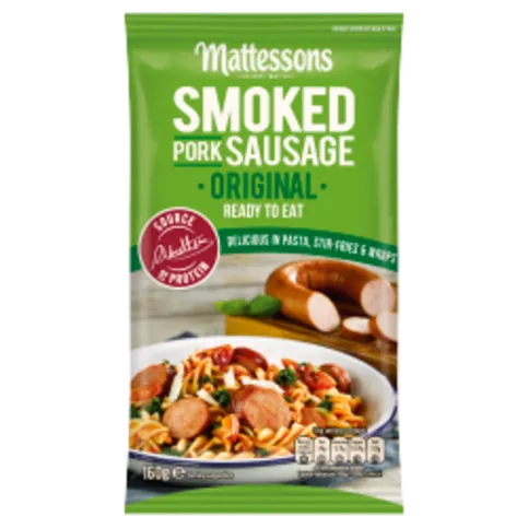 CHILLED: MATTESSONS SMOKED PORK SAUSAGE ORIGINAL 160G
