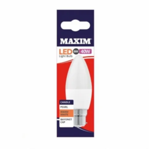 Maxim LED Candle 6w - 40w BC Warm White