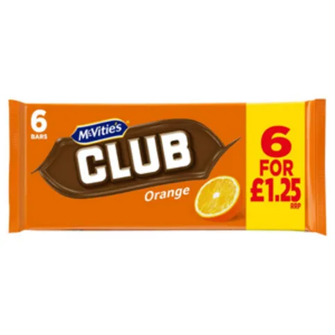 McVitie's Club Orange Bars 6 Pack