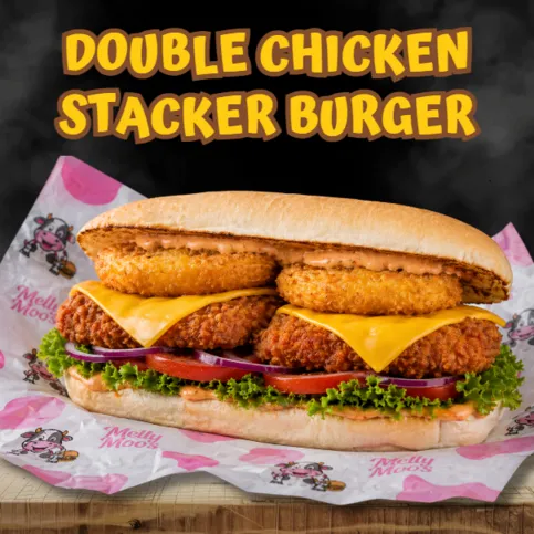 Mellys Double Chicken Stacker Burger