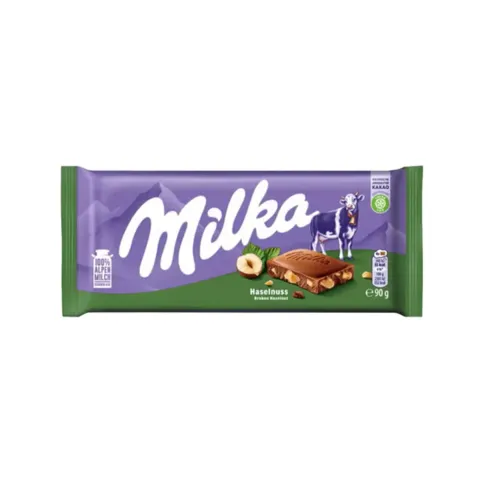 MILKA HAZELNUT CHOCOLATE BLOCK 80G