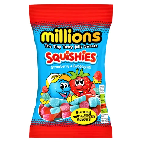 Millions Squishies Strawberry and Bubblegum Bag 130g