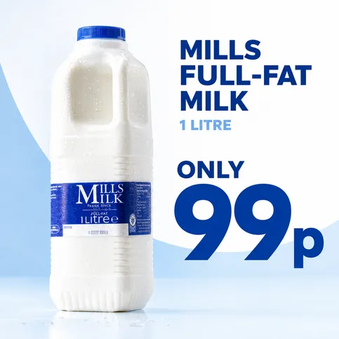 Mills Milk Whole 1L