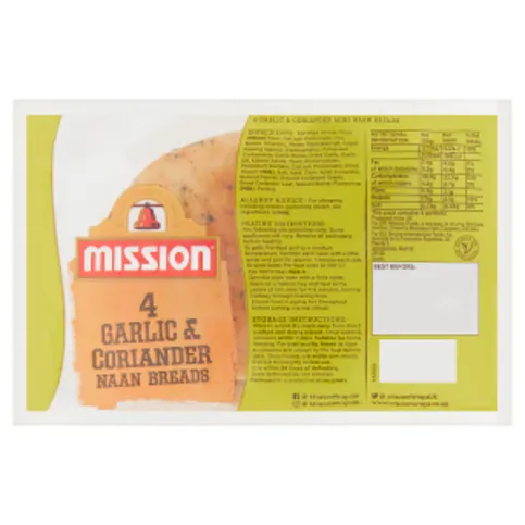 Mission Mini Grlc/crdr Naan 4pk