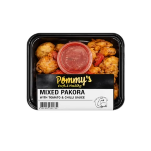 Pommy's Mixed Pakora with Tomato and Chilli Sauce