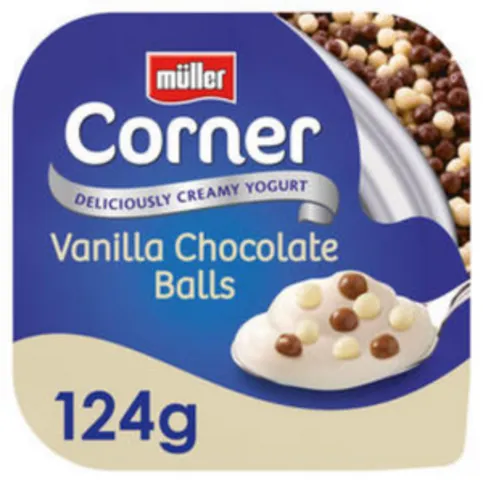 Müller Corner Delicious, Creamy Yogurt Vanilla Chocolate Balls 124g