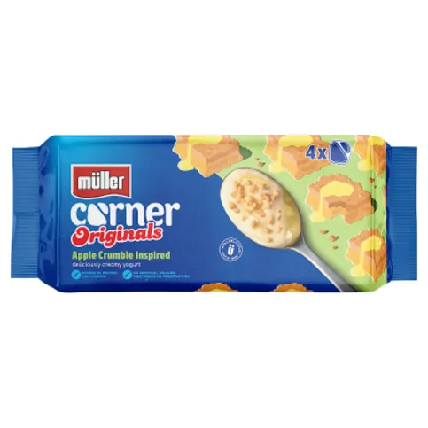 Müller Corner Originals Apple Crumble Inspired Deliciously Creamy Yogurt 4 x 124g (496g)