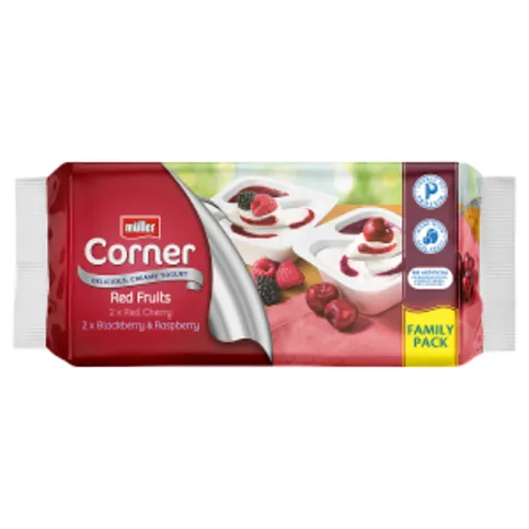Müller Corner Red Fruits Family Pack 4 x 136g (544g)