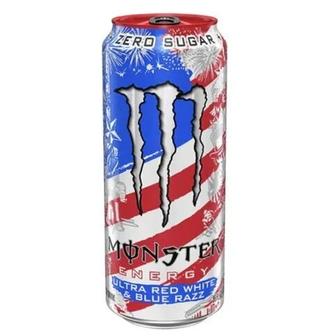 Monster Energy Ultra Red White & Blue Razz Zero Sugar 473ml