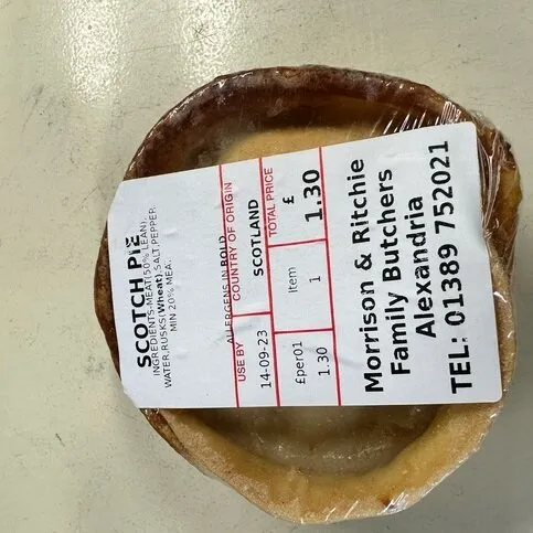 Morrison & Ritchie Family Butchers of Alexandria – Scotch Pie