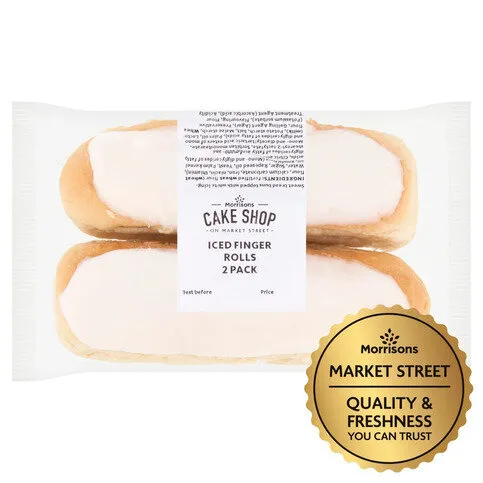 Morrisons Iced Finger Rolls 2pack