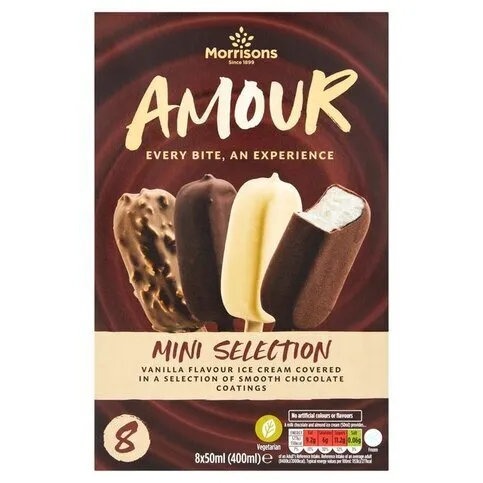 Morrisons Mini Selection Amour Ice Cream Sticks 8 x 50ml