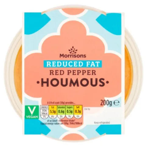 Morrisons 30% Reduced Fat Red Pepper Houmous 200g