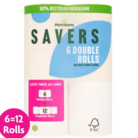Morrisons Savers 6 Double Toilet Rolls