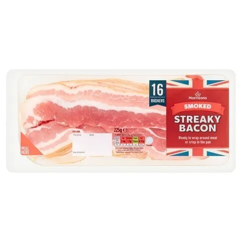 Morrisons Smoked Streaky Bacon 16 Rashers 225g