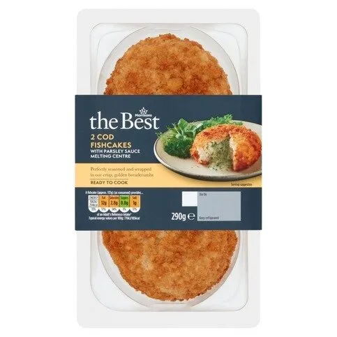 Morrisons The Best 2 Cod Fish Cake with Parsley Saucy Centre 290g