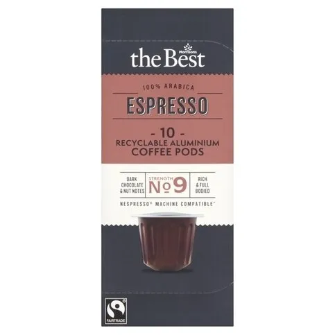 Morrisons The Best Fairtrade Espresso Pods 54g