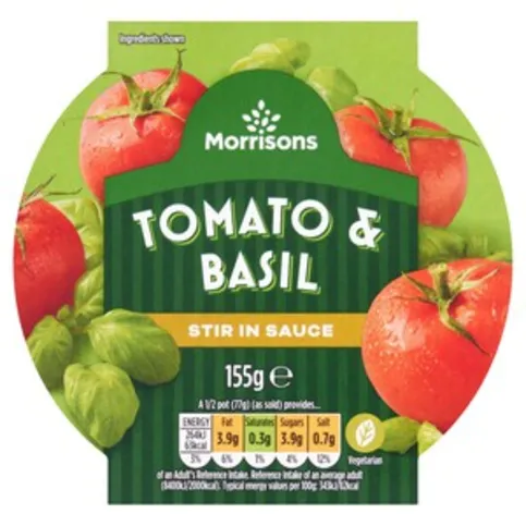 Morrisons Tomato And Basil Stir in Sauce 155g