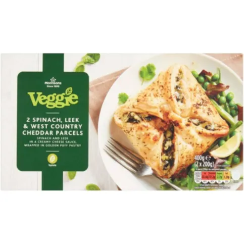 Morrisons Veggie Spinach Leek And West Country Cheddar Parcels, 200g