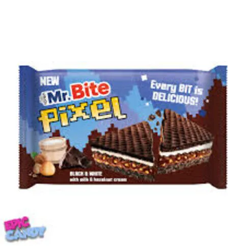MR BITE PIXEL BLACK & WHITE WITH MILK & HAZELNUT