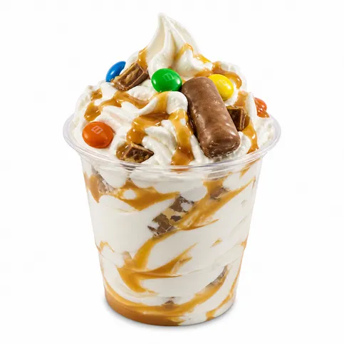 Mr Whippy M&M Salted Caramel Sundae