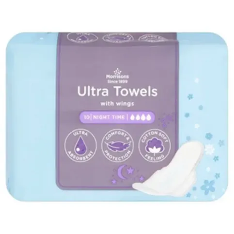 Morrisons Ultra Towel Night Time Wings 10 Pack