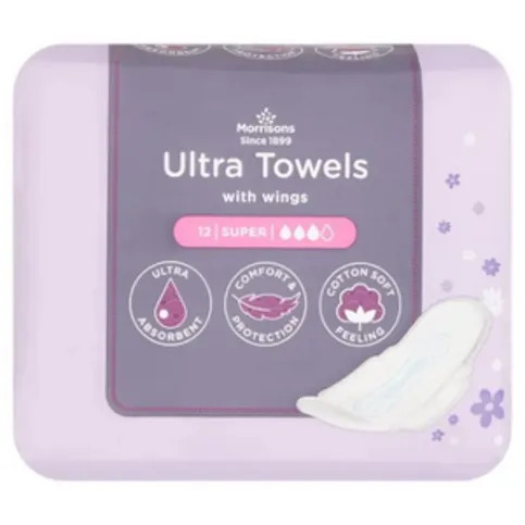 Morrisons Ultra Towel Superwing 12 Pack