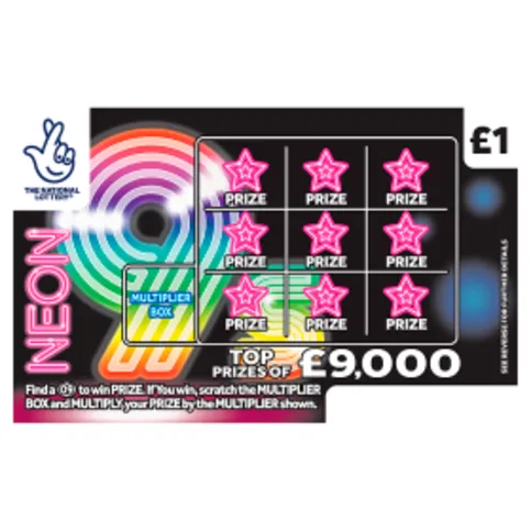National Lottery £1 £9,000 Neon 9s Scratchcard Game