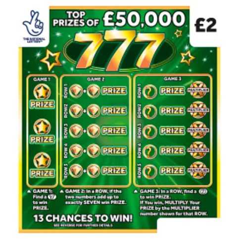 National Lottery £2 £50,000 777 Scratchcard Game