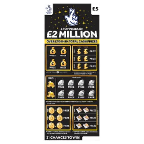 National Lottery £5 £2,000,000 £2 Million Black Scratchcard Game