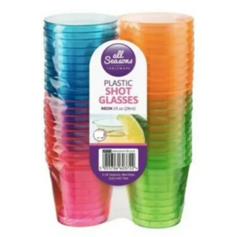 Neon Shot Glasses 28ml 32 Pack