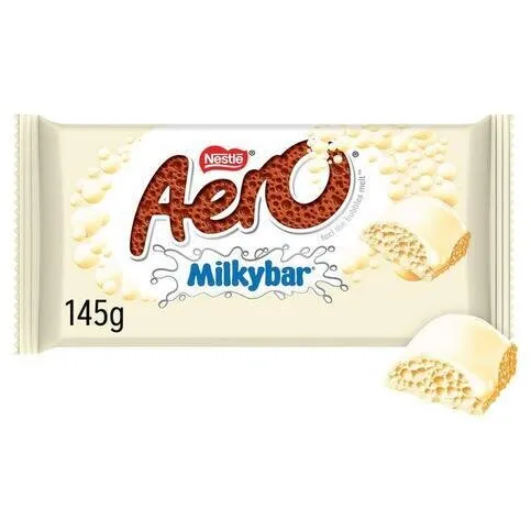 New Aero Milkybar Chocolate Bar 145g